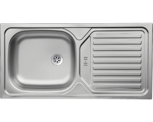 Spülbecken aus Edelstahl mit Abtropffläche