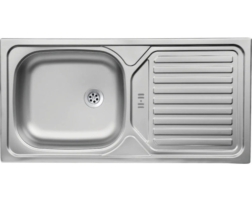 Spüle aus Edelstahl mit Abtropffläche