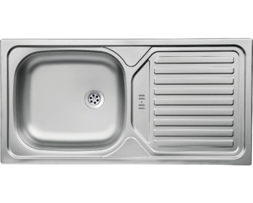 Spüle aus Edelstahl mit Abtropffläche
