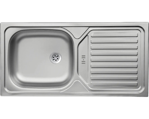 Spüle aus Edelstahl mit Abtropffläche