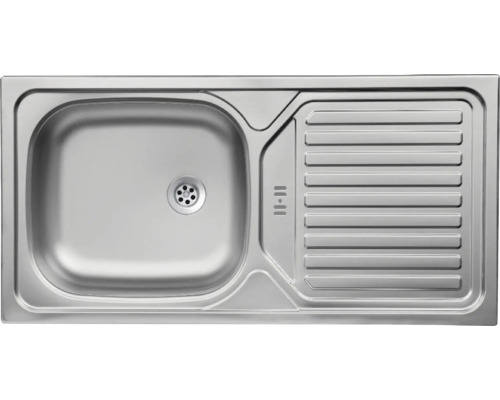 Spüle aus Edelstahl mit Abtropffläche