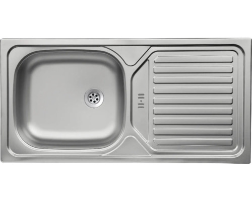Spüle aus Edelstahl mit Abtropffläche