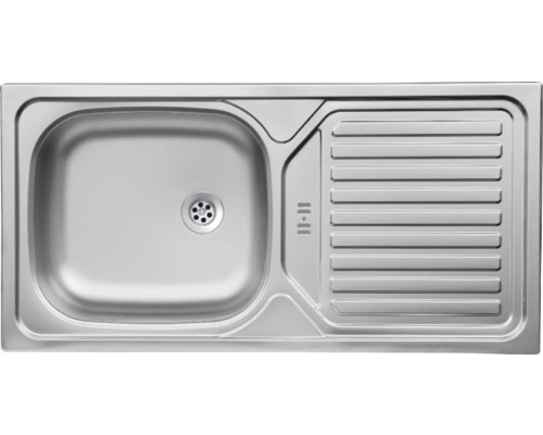 Spüle aus Edelstahl mit Abtropffläche