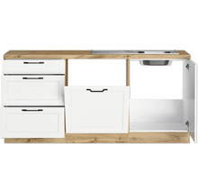 Küchenzeile mit Spüle, Schubladen und Schrank