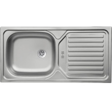 Spülbecken aus Edelstahl mit Abtropffläche