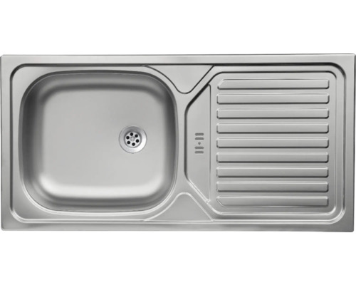 Spülbecken aus Edelstahl mit Abtropffläche