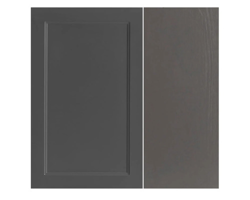 Küchenfront im Kassetten-Design und Holzdekor