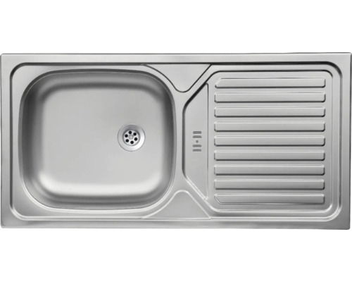 Spüle aus Edelstahl mit Abtropffläche