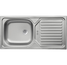 Spülbecken aus Edelstahl mit Abtropffläche