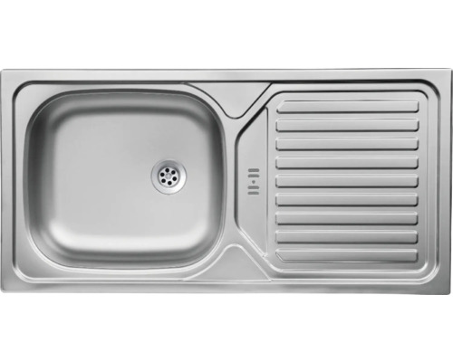 Spülbecken aus Edelstahl mit Abtropffläche