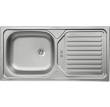 Spülbecken aus Edelstahl mit Abtropffläche