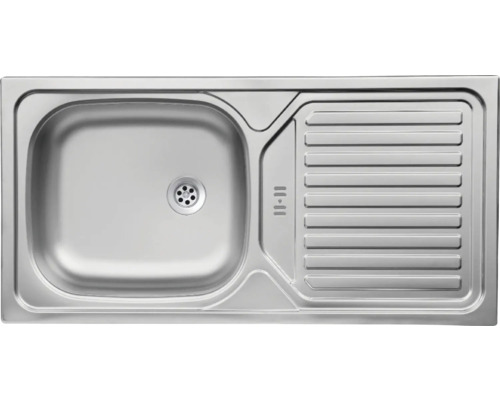 Spüle aus Edelstahl mit Abtropffläche