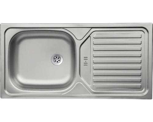 Spüle aus Edelstahl mit Abtropffläche