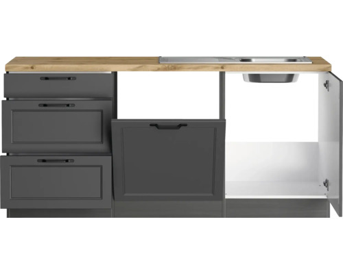 Küchenunterschrank mit Spüle, Schubladen und Tür