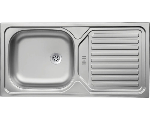 Spülbecken aus Edelstahl mit Abtropffläche