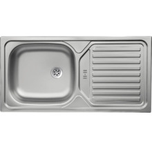 Spüle aus Edelstahl mit Abtropffläche