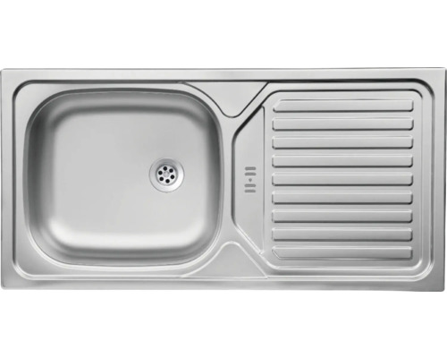 Spülbecken aus Edelstahl mit Abtropffläche