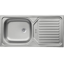 Spülbecken aus Edelstahl mit Abtropffläche