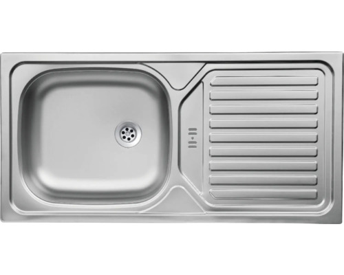 Spüle aus Edelstahl mit Abtropffläche