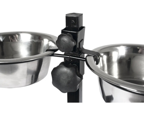 Verstellbarer Hundenapfständer mit zwei Edelstahlnäpfen