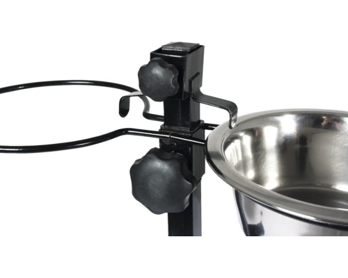 Verstellbarer Futterstaender mit Edelstahlnapf fuer Haustiere