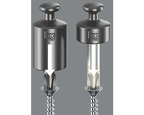 Darstellung des Anpressdrucks auf eine Schraube mit Gewichten.