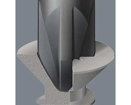 Nahaufnahme eines Schraubenbohrers im Material