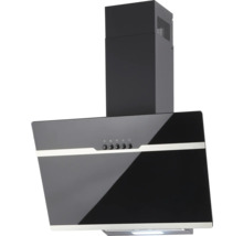 Schwarze Dunstabzugshaube mit Glasschirm