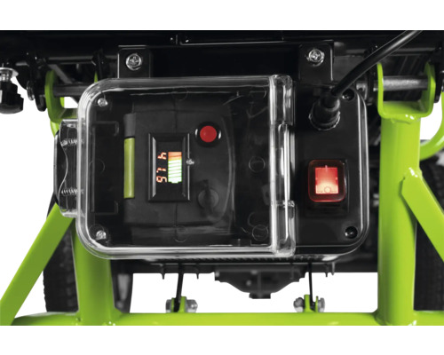 Akkuanzeige und Schalter einer Schubkarre