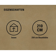 Innenbereich und 210 Zentimeter Baumhöhe Eigenschaften