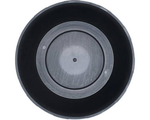 Ansicht von oben auf einen runden Pflanzkübel mit herausnehmbarem Einsatz