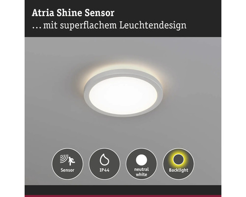 Atria Shine Sensor Deckenleuchte mit Sensor und Hintergrundbeleuchtung