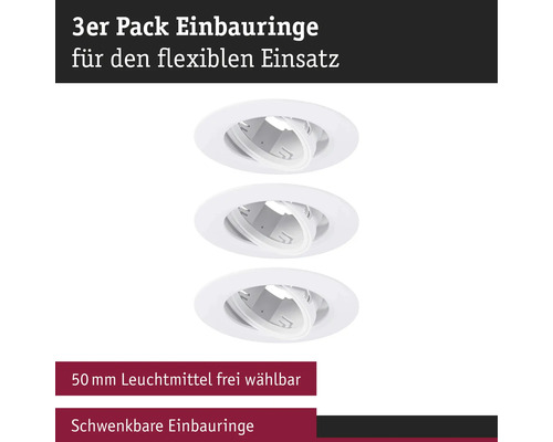 Dreierpackung Einbauringe für flexible Anwendung