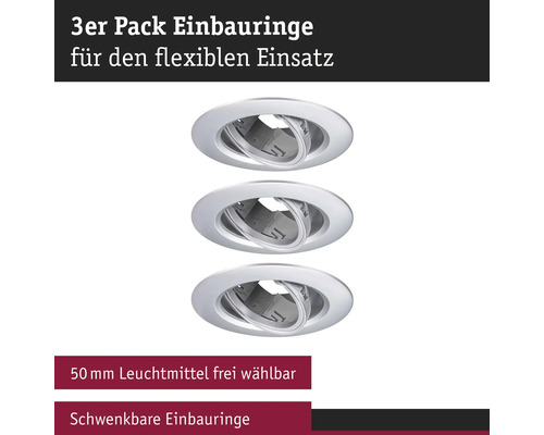 Dreierpackung Einbauringe für flexible Nutzung