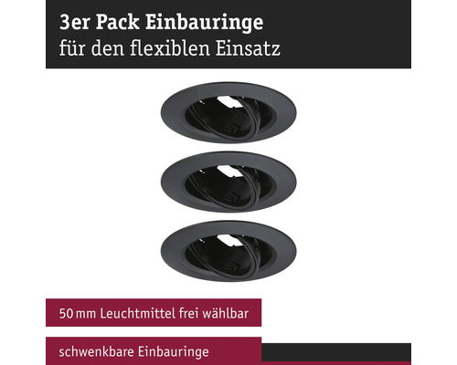 Dreierpackung Einbauringe für flexible Verwendung
