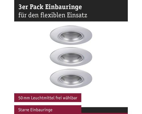 Dreierpack Einbauringe für flexible Anwendungen
