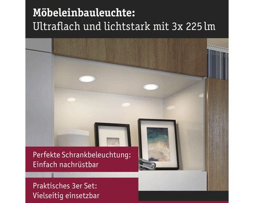 Möbeleinbauspots in einem Schrank zur Beleuchtung