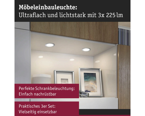 Möbeleinbaustrahler im Regal zur Schrankbeleuchtung