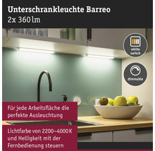 Barreo Unterbauleuchte im Küchenbereich mit Spüle und Obstschale.