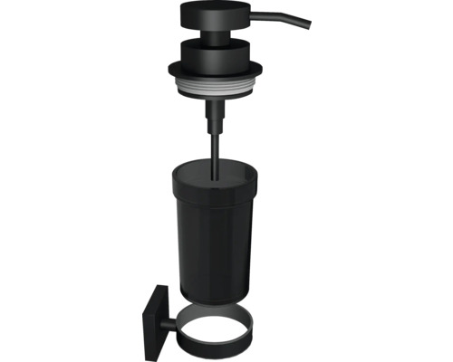 Schwarzer Seifenspender zur Wandmontage