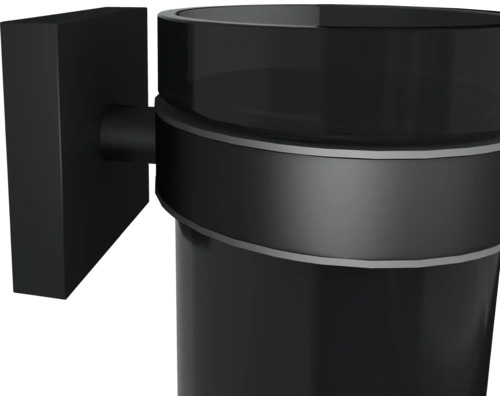 Schwarzer Zahnputzbecher zur Wandmontage