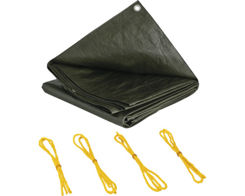 Abdeckplane mit Ösen und Spannseilen