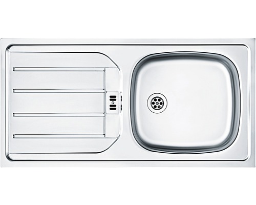 Spüle aus Edelstahl mit Abtropffläche