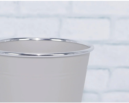 Blumentopf mit silberfarbenem Rand