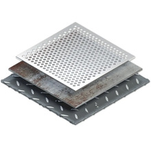 Illustration von Stahlplatten mit unterschiedlichen Oberflächenstrukturen