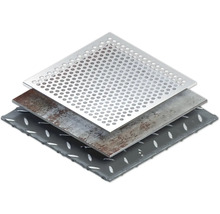 Metallplatten mit Lochblech, Stahlblech und Riffelblech