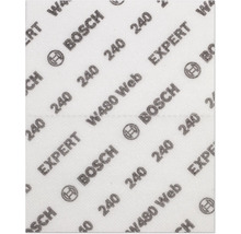 Schleifpapier mit der Körnung 240, der Aufschrift EXPERT, W480 Web und dem Bosch Logo