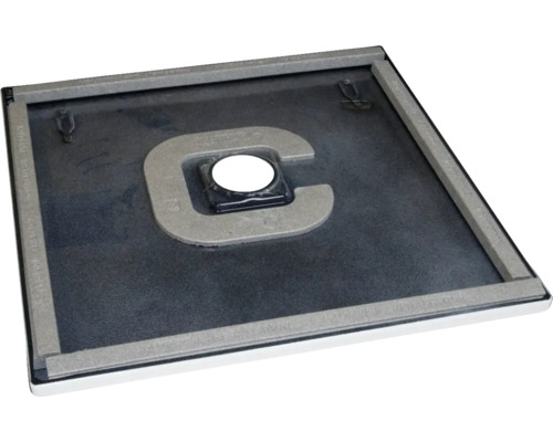 Rückseite einer quadratischen Spiegelhalterung mit Befestigung