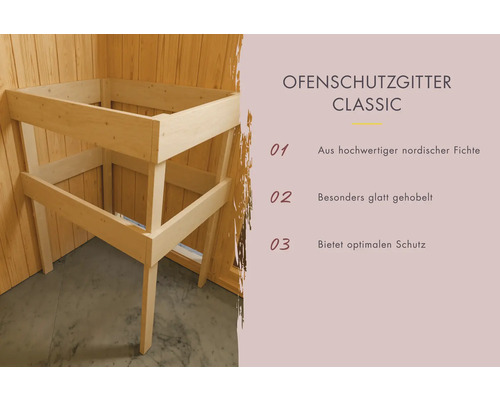 Ofenschutzgitter Classic aus Fichtenholz