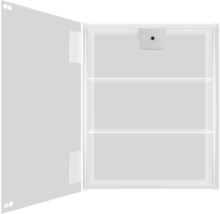 Offener Spiegelschrank mit zwei Regalböden